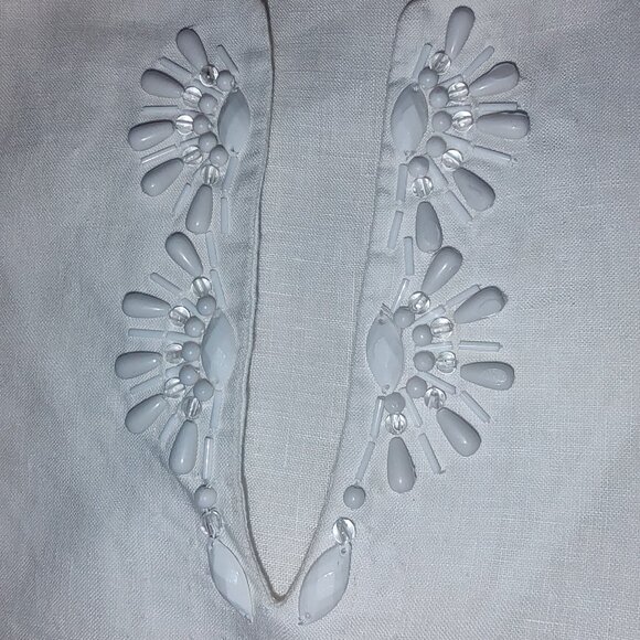 JONES NEW YORK SIGNATURE WOMAN LINEN TUNIC 3/4 SLV BEADED WHITE SIZE 3X - Picture 4 of 7